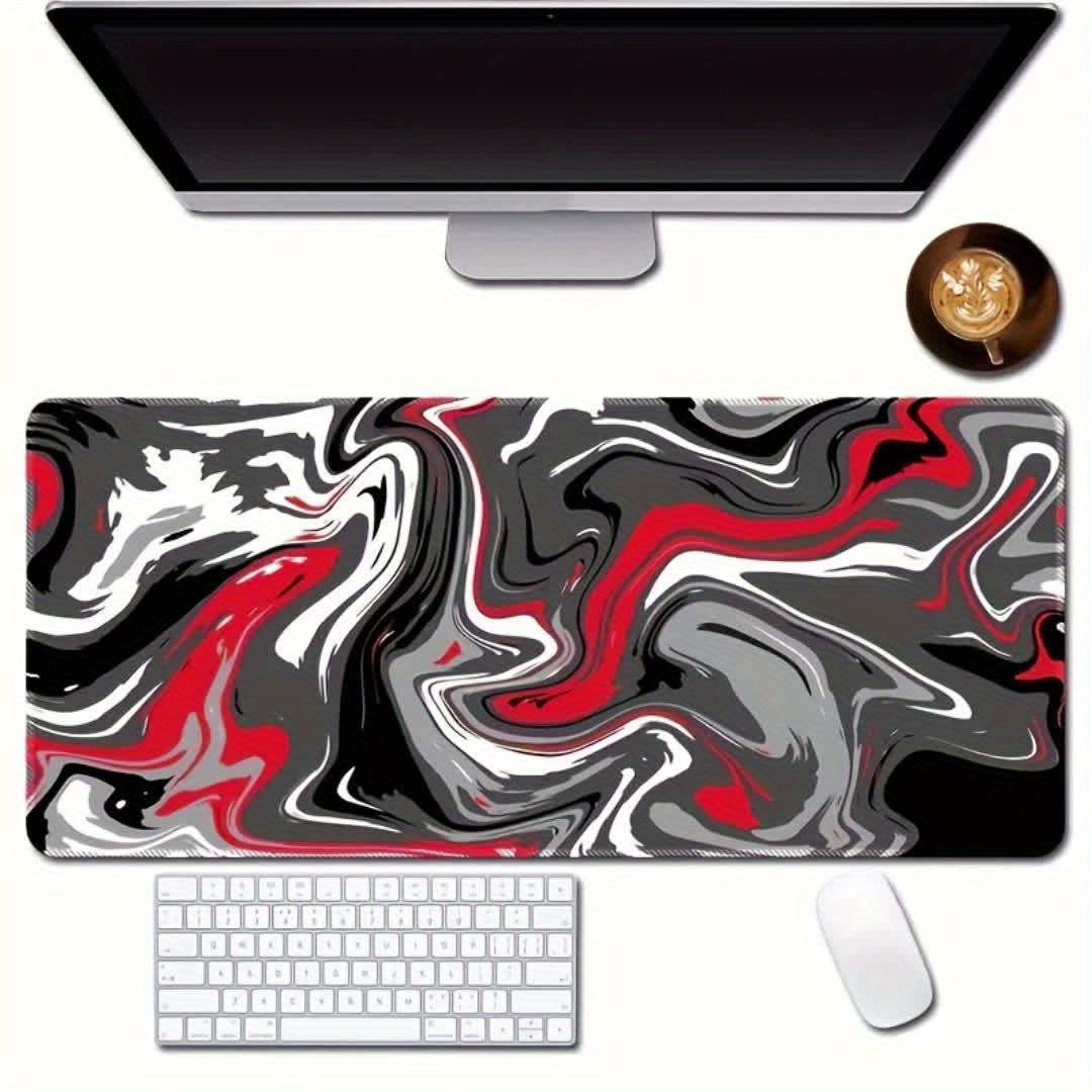 Alfombrilla de ratón grande para juegos, base de goma antideslizante, lavable, diseño de grafiti abstracto, ideal para el trabajo, juegos y la oficina.