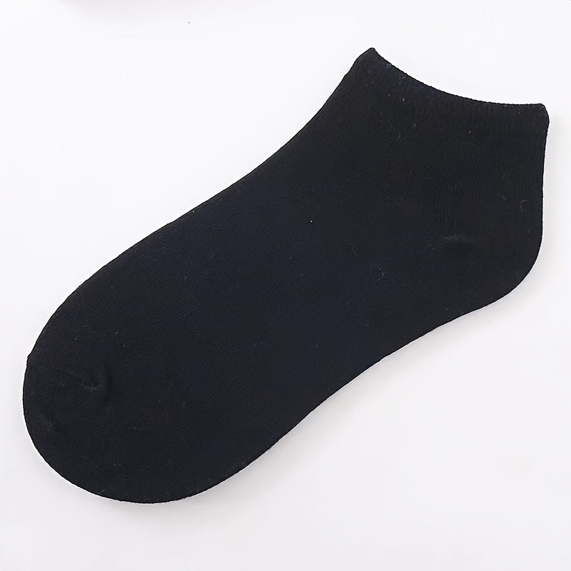 Lot de 3 paires de chaussettes de cheville simples et solides pour homme, confortables, respirantes, douces et absorbantes pour l'extérieur
