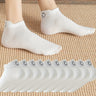10 Pairs Smiling Face Embroidered Socks, Casual & Breathable Unisex Low Cut Ankle Socks, Women's Stockings & Hosiery