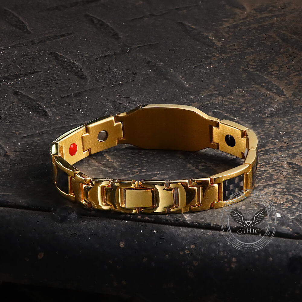 Pulsera de acero inoxidable con piedra de germanio y fibra AG