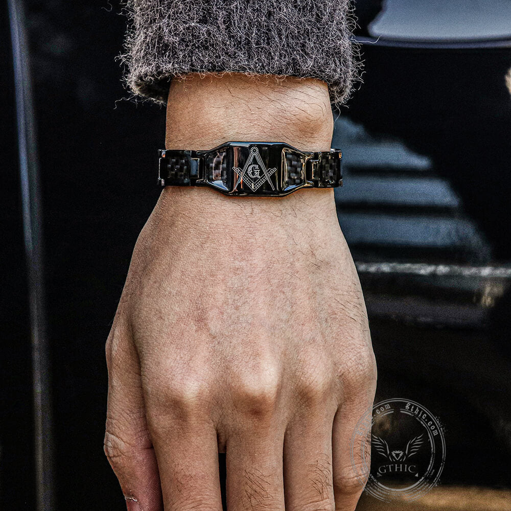 Pulsera de acero inoxidable con piedra de germanio y fibra AG