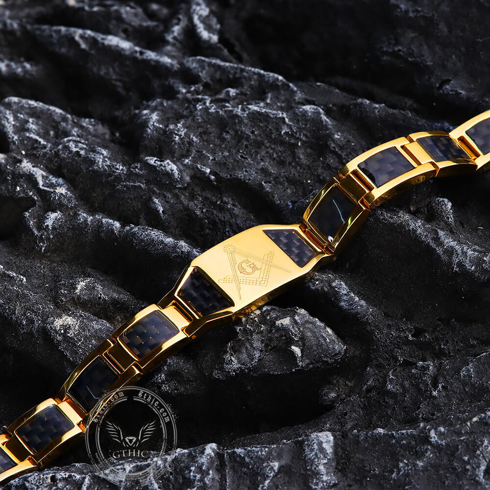 Pulsera de acero inoxidable con piedra de germanio y fibra AG