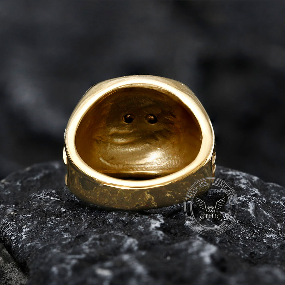 Anillo de acero inoxidable con diamantes masónicos AG