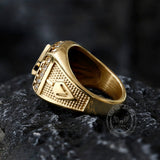 AG Masonic Diamond Stainless Steel Ring