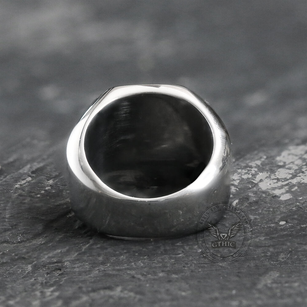 Anillo masónico de acero inoxidable pulido Ag