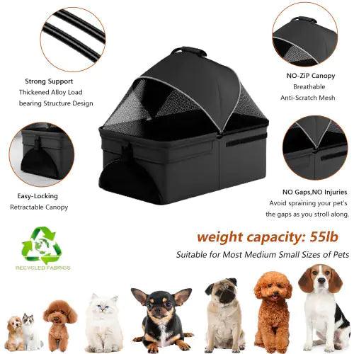 All-In-One Pet Travel Stroller and Carrier