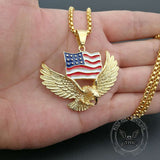 American Flag Eagle Stainless Steel Pendant