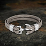 Anchor Buckle Braided Leather Stainless Steel Bracelet