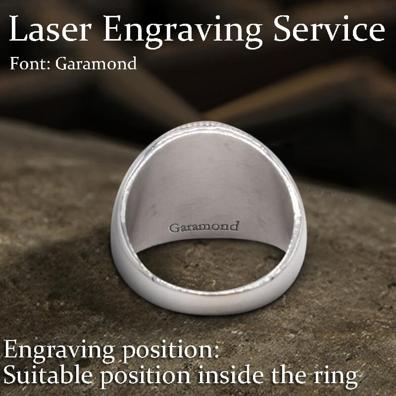 Anillo marino de acero inoxidable con brújula y ancla