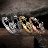 Anchor Design Stainless Steel Braided Bracelet