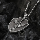 Angel Cross Shield Pure Tin Christ Necklace