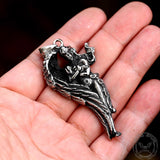 Angel Wing Mother Mary Stainless Steel Pendant