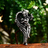 Angel Wing Mother Mary Stainless Steel Pendant