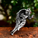 Angel Wing Mother Mary Stainless Steel Pendant