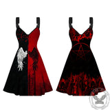 Angel Wings Pentagram Sleeveless Gothic Dress