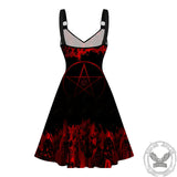 Angel Wings Pentagram Sleeveless Gothic Dress