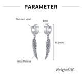 Angel Wings Stainless Steel Hoop Earrings