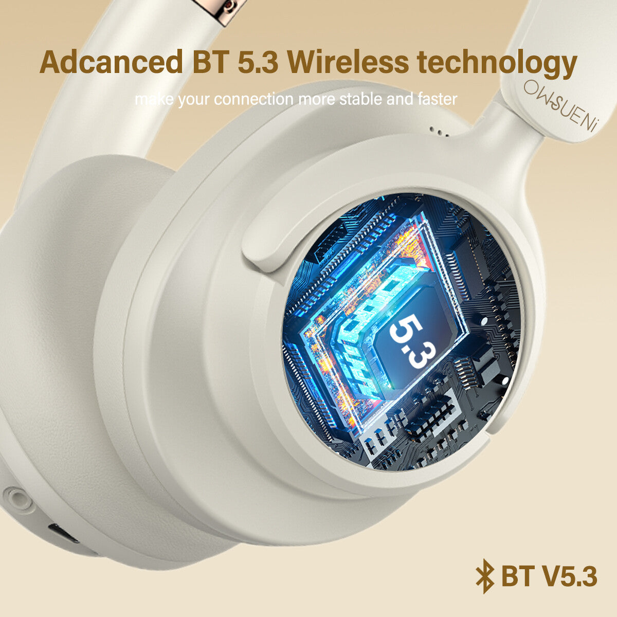 812-B Wireless Headphones Active Noise Cancellation Over-Ear Design