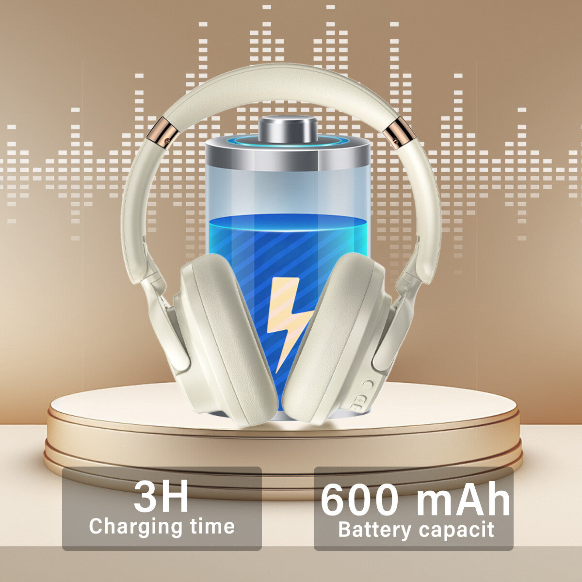 812-B Wireless Headphones Active Noise Cancellation Over-Ear Design