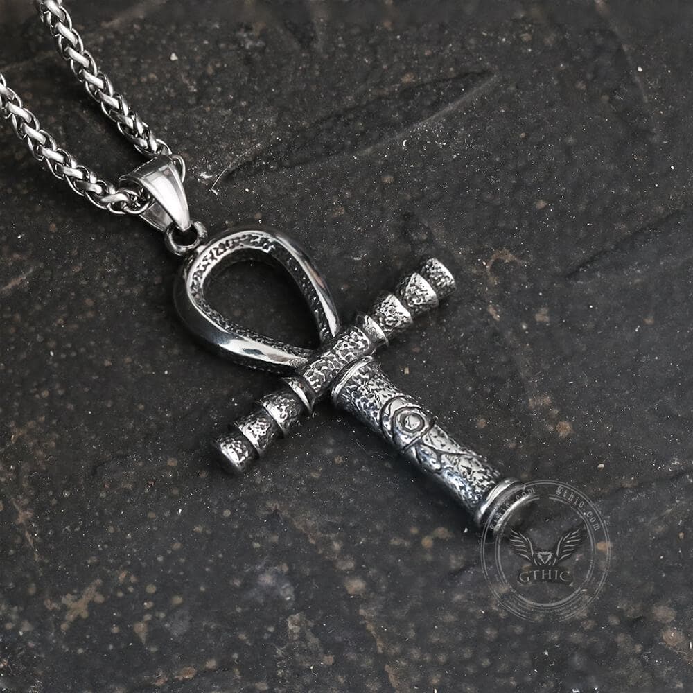 Colgante de acero inoxidable con el ojo de Horus de Ankh