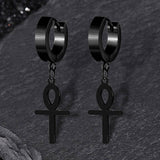 Ankh Stainless Steel Cross Earring