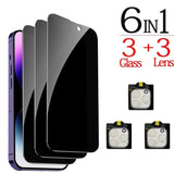 Anti-Spy Glass For iPhone 16 15 14 13 Pro Max Privacy Screen Protectors & Camera Protection Film For iPhone15 12 11 Pro mica
