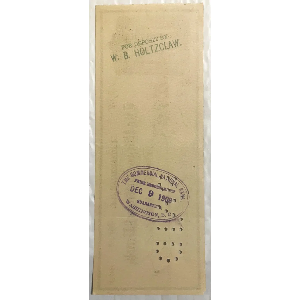 Rare Riggs National Bank Check from Early 1900s America