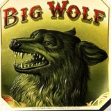Rare Antique 1900s Big Wolf Cigar Label Americana Collectible
