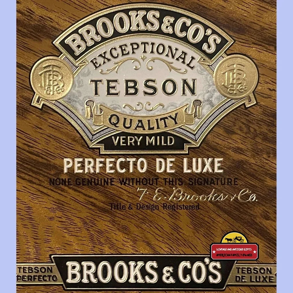 Rare Tebson Embossed Cigar Label from Brooks & Co's Golden Age