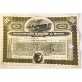 Rare Titanic International Mercantile Stock Certificate from 1910s - 1920s
