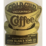 Breathtaking Antique 1910s Gold Cup Label from Iowa