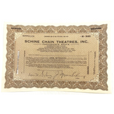 Rare 1920s Schine Chain Theatres Stock Certificate Captures Silent Era