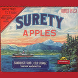 Rare 1920s Surety Crate Label from Yakima Lights Up Collections