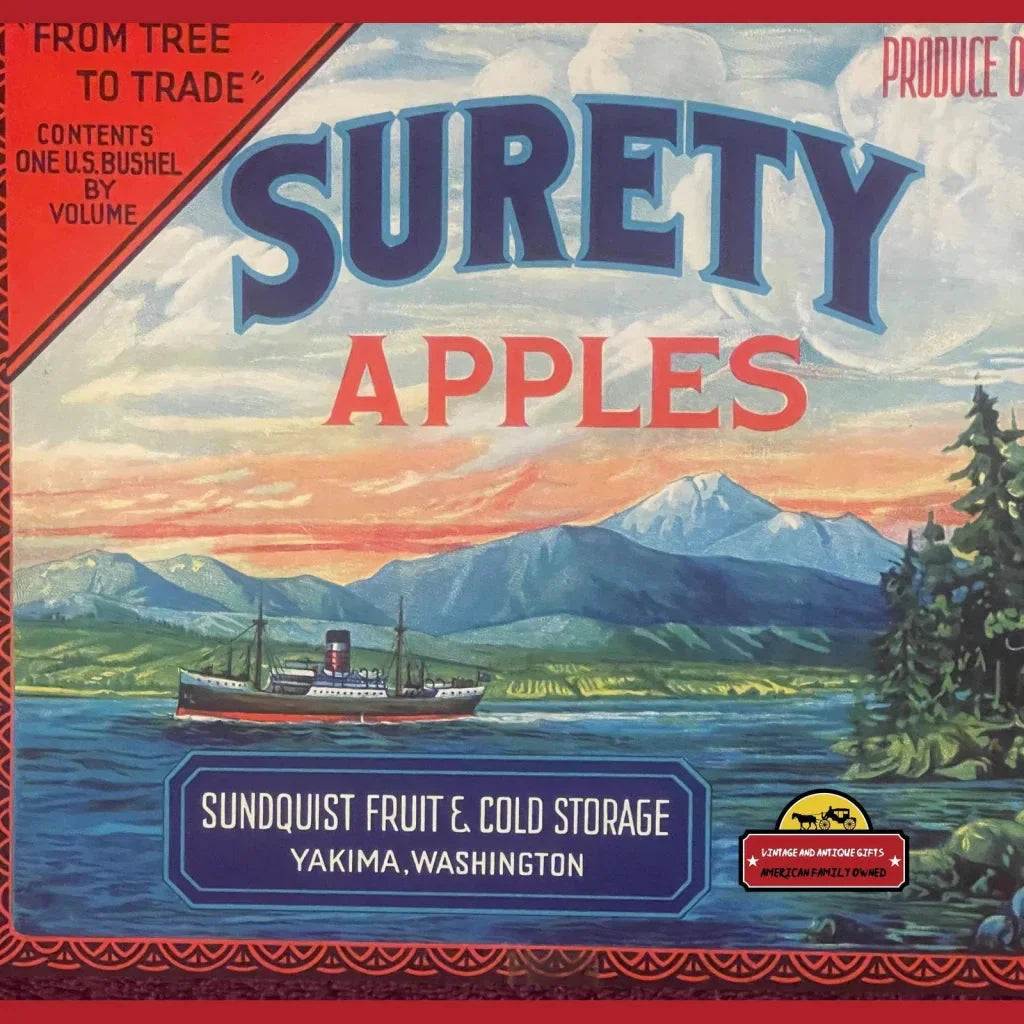 Rare 1920s Surety Crate Label from Yakima Lights Up Collections
