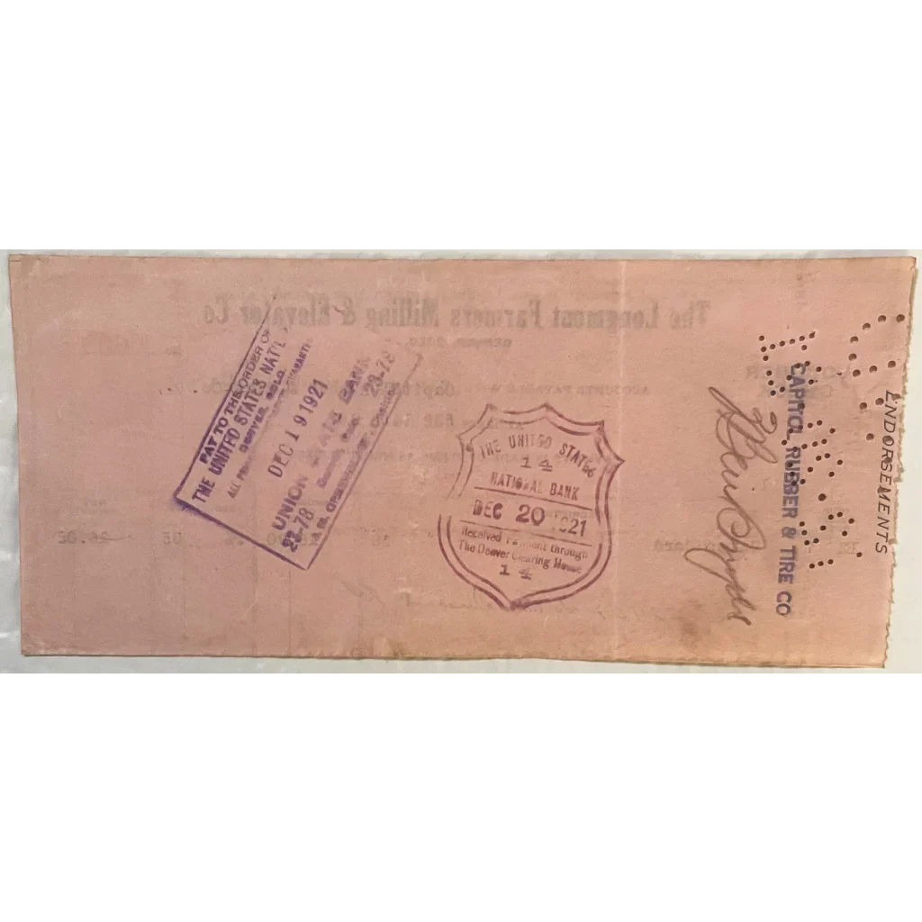 Rare 1921 Longmont Farmers Milling Voucher Check Unearthed
