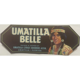 Rare 1930s Umatilla Crate Label Showcases Native American Beauty