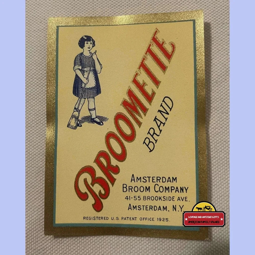 Rare Antique Broomette Broom Label from Early 1900s