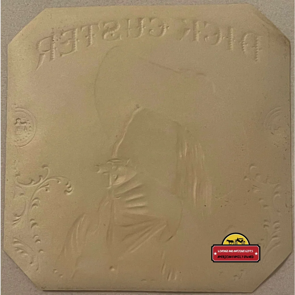 Rare 1900s Dick Custer Gold Embossed Antique Vintage Cigar Label
