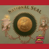 Rare Antique National Seal Cigar Label Embossed Supreme Court Art