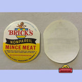 Rare Antique Vintage Bricks Nonpareil Mince Meat Label from 1910s 1930s