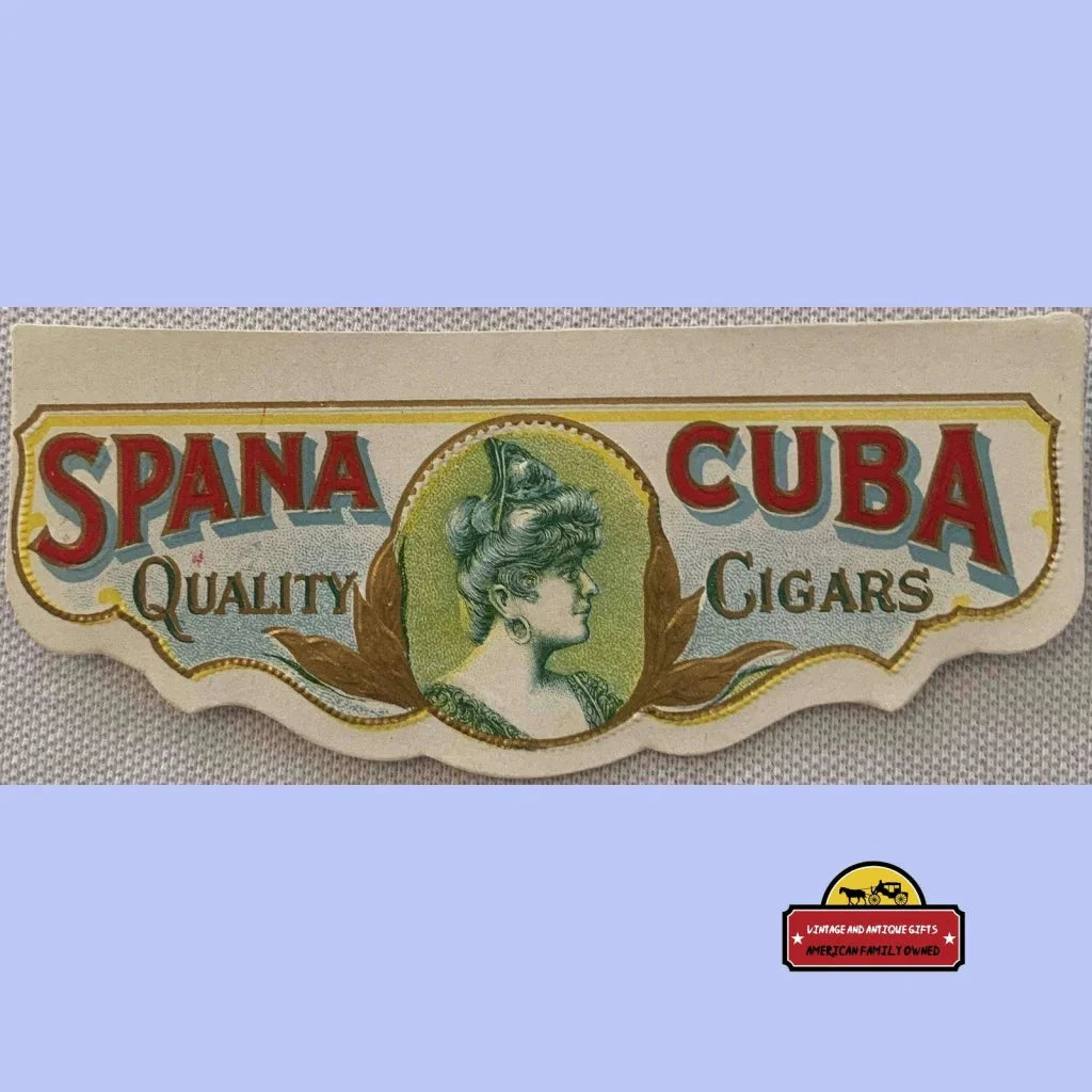 Rare Antique Vintage Spana Embossed Cigar Label from Early 1900s