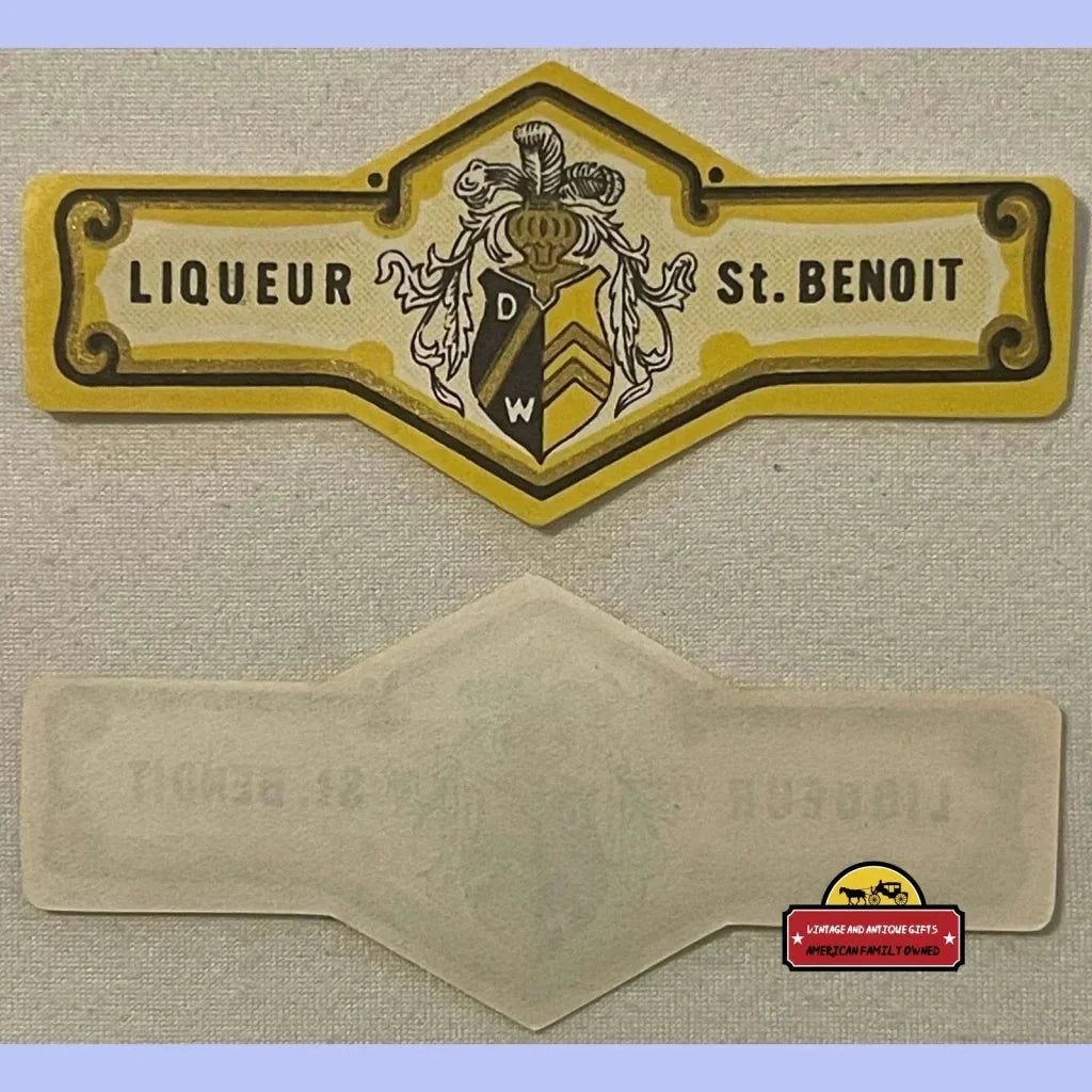 St Benoit Liqueur Neck Label from 1920s France