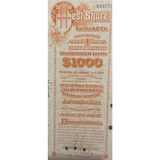 Rare Antique Vintage 1930s - 1960s West Shore Railroad Stock Certificate