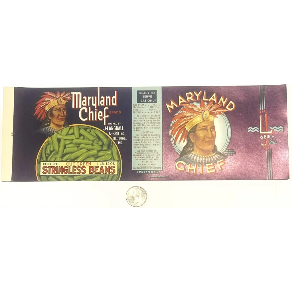 Rare Maryland Chief 1920s Can Label Brings Roaring Twenties Alive