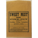 Rare Antique Sweet Mist Dark Tobacco Bag from 1930s Detroit