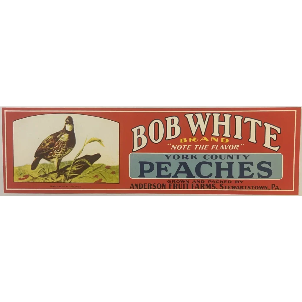 Rare Antique Bob White Crate Label From 1930s Pennsylvania Farm