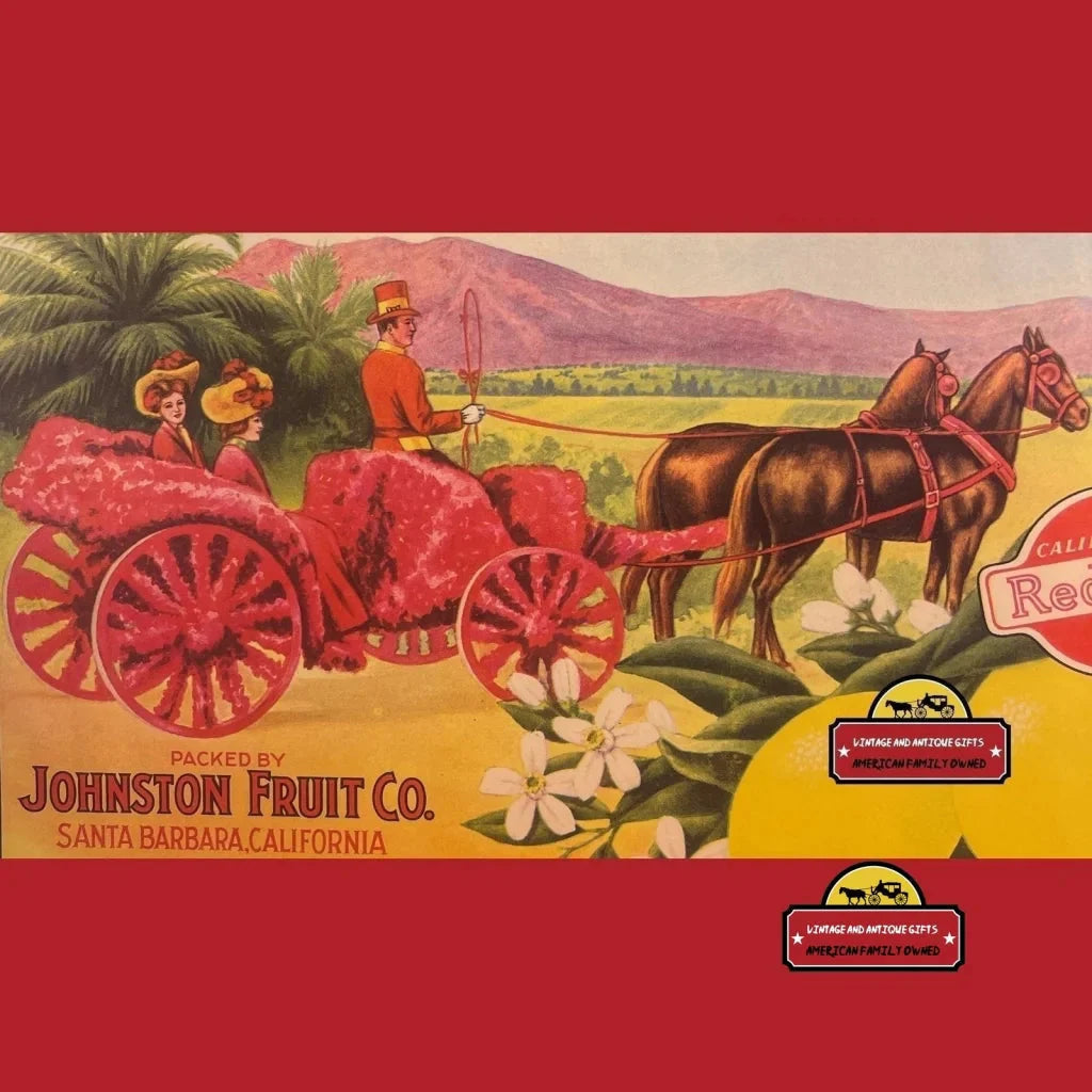 Rare 1930s Festival Crate Label from Santa Barbara Fruit Company