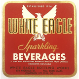 Rare 1930s Gold Embossed White Eagle Beverage Label from Fall River