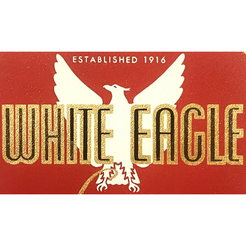 Rare 1930s Gold Embossed White Eagle Beverage Label from Fall River