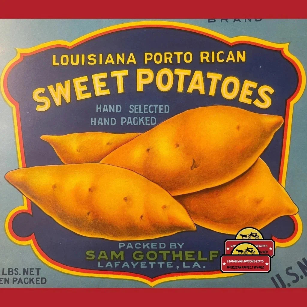 Rare 1940s Louisiana Antique Vintage Crate Label Collector's Gem